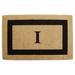 Heavy-duty Coir Fiber Single Black Framed Letter Monogrammed Doormat - 30 inches x 48 inches