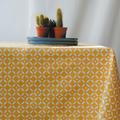 Nappe en coton enduit jaune rectangle 160 x 200 cm