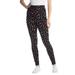 Plus Size Women's Stretch Cotton Printed Legging by Woman Within in Black Pretty Bouquet (Size 3X)