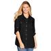 Plus Size Women's Utility Button Down Shirt by Woman Within in Black (Size 14/16)