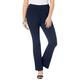 Plus Size Women's Essential Stretch Yoga Pant by Roaman's in Navy (Size 26/28) Bootcut Pull On Gym Workout