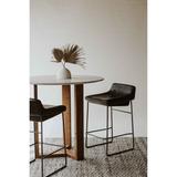 STARLET COUNTER STOOL ONYX BLACK LEATHER -M2 - Moe's Home Collection PK-1106-02