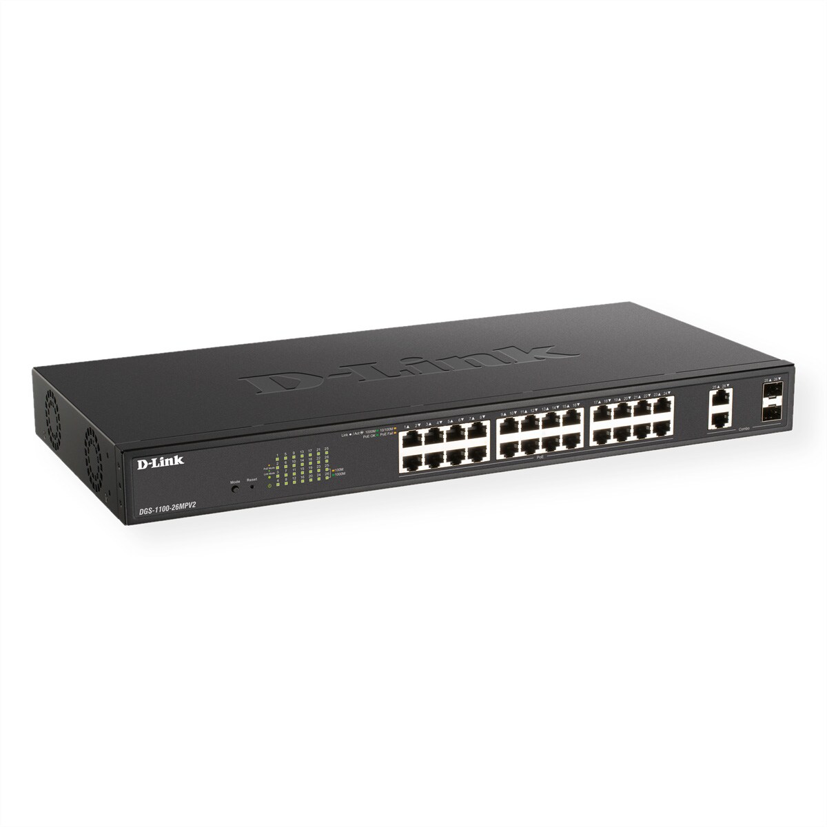D-Link DGS-1100-26MPV2 26-Port PoE+ Gigabit Smart Switch Image
