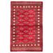 ECARPETGALLERY Hand-knotted Finest Peshawar Bokhara Dark Red Wool Rug - 3'1 x 4'9