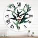 Designart 'Vintage Green Leaves Plants VIII' Traditional wall clock