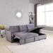 91'' Wide Velvet Storage Sectional Reversible Sleeper Sofa & Chaise