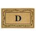 Heavy-duty Coir Decorative Olive Branch Border Monogrammed Doormat - 22 inches x 36 inches