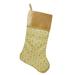 20.5" Gold and Brown Glitter Star Print Christmas Stocking