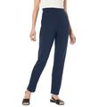 Plus Size Women's Straight Leg Ponte Knit Pant by Woman Within in Navy (Size 12 WP)
