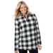 Plus Size Women's Microfleece Quarter-Zip Pullover by Woman Within in Ivory Buffalo Plaid (Size 4X) Jacket