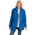 Plus Size Women's Fleece-Lined Taslon® Anorak by Woman Within in Bright Cobalt (Size M) Rain Jacket