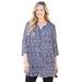 Plus Size Women's UPTOWN TUNIC BLOUSE by Catherines in Black White Print (Size 4X)