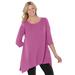 Plus Size Women's French Terry Handkerchief Hem Tunic by Woman Within in Pretty Orchid (Size L)