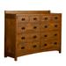 Loon Peak® Jacklin 10 Drawer 60" W Solid Wood Double Dresser Wood in Brown | 46 H x 60 W x 19.75 D in | Wayfair LNPK5801 38538164