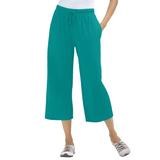 Plus Size Women's Sport Knit Capri Pant by Woman Within in Waterfall (Size 4X)