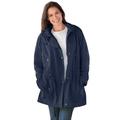 Plus Size Women's Fleece-Lined Taslon® Anorak by Woman Within in Navy (Size M) Rain Jacket