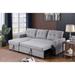 Gray/Brown Reclining Sectional - Latitude Run® Warrendale 83" Wide Reversible Sleeper Sofa & Chaise Linen | 34.5 H x 82 W x 53 D in | Wayfair