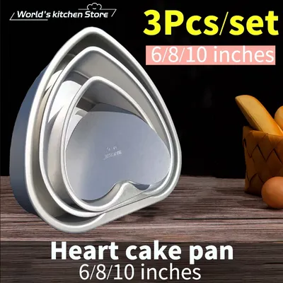 Moule à gâteau en forme de cœur avec fond amovible en aluminium anodisé pour gâteau d'anniversaire