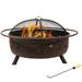 Sunnydaze Cosmic Outdoor Patio Wood-Burning Fire Pit with Spark Screen - 42-Inch