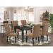 East West Furniture Dining Table Set Contains a Dining Room Table and Linen Fabric Upholstered Chairs (Pieces & Finish Options)