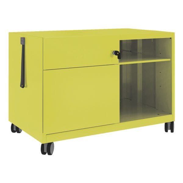Bisley Stahl-Rollcontainer »Note Caddy« mit Hängeregistraturschub und offene Fächer lin gelb, 80x56.3x49 cm Image