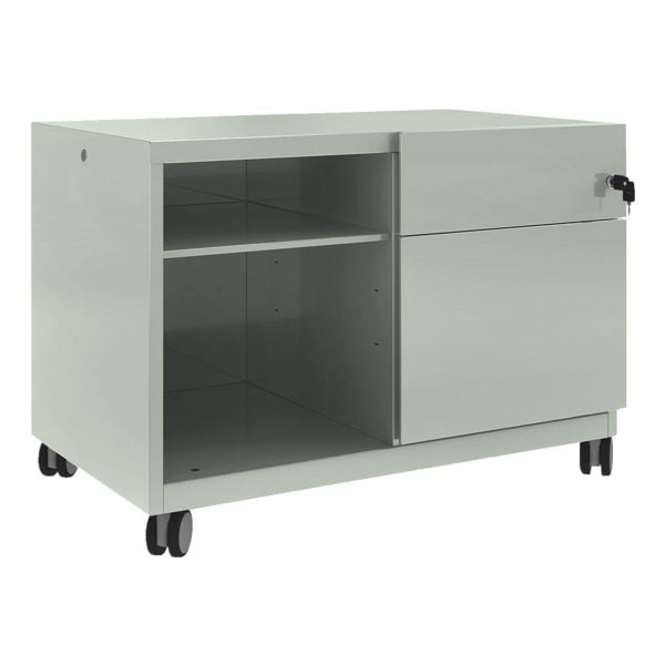 Bisley Stahl-Rollcontainer »Note Caddy« mit Hängeregistraturschub und offene Fächer rec grau, 80x56.3x49 cm