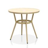 Furniture of America Ariel Natural Tone 32-inch Metal Round Patio Dining Table