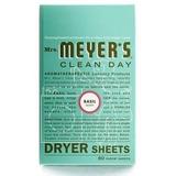 Mrs Meyers Clean Day 14448 Dryer Sheets, Basil Scent, 80 Count.