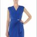 Michael Kors Dresses | Michael Kors Flounce Faux Wrap Cap Sleeve Dress | Color: Blue | Size: M