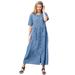 Plus Size Women's Short-Sleeve Denim Dress by Woman Within in Light Stonewash (Size 30 W)