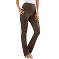 Plus Size Women's Straight-Leg Comfort Stretch Jean by Denim 24/7 in Chocolate (Size 34 W) Elastic Waist Denim