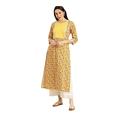 Kurtis for Women Anarkali Straight A-line Ethnic Kurta Top Tunic Party Wear Women Indian Dress - yellow - Medium