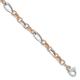 14ct Two tone Gold White and Rose Fancy Link Bracelet Measures 6.8mm Wide Jewelry Gifts for Women - 20 Centimeters