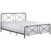 Williamsburg Metal Bed with Decorative Double X Design, Black