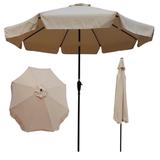 10ft Patio Umbrella Market Round Umbrella Crank Outdoor Garden Umbrellas