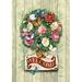 Toland Home Garden Floral Wreath Welcome Polyester 18 x 13 in. Garden Flag in Green | 18 H x 12.5 W in | Wayfair 1112504