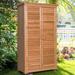 Calorful 63" Tall Wooden Garden Storage Shed In Shutter Design in Brown | 63 H x 34 W x 19 D in | Wayfair OP-SA-3331+