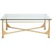 Artistica Home Metal Designs Bruno Cocktail Table Glass/Metal in Yellow | 18 H x 48 W x 36 D in | Wayfair 2231-945-48