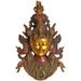 Exotic India Goddess Tara Wall Hanging Mask (Tibetan Buddhist Deity) Metal in Gray/Yellow | 15.5 H x 10.3 W x 7.3 D in | Wayfair ZCB48