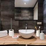 Evideco Sandstone Vanity Soap Dispenser Relax 14 Fl Oz Off-White Stone, Bamboo in Gray/White | 7.8 H x 3.8 W x 3.8 D in | Wayfair 6288104