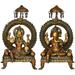 Exotic India Royal Lakshmi Ganesha Metal in Yellow | 17.5 H x 10.2 W x 8 D in | Wayfair ZM63