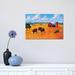 East Urban Home Grazing Cows & Barn by Patty Baker - Wrapped Canvas Painting Canvas | 12 H x 18 W x 1.5 D in | Wayfair