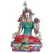 Exotic India Tibetan Buddhist Saviour Goddess Green Tara (Inlay Statue) Metal in Blue/Gray/Red | 18.5 H x 12.5 W x 11 D in | Wayfair ZAF44