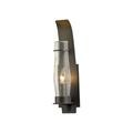 Hubbardton Forge Sea Coast 1 - Bulb Outdoor Armed Sconce Aluminum/Glass/Metal in Gray | 18.6 H x 5.2 W x 5.2 D in | Wayfair 304215-SKT-77-II0157