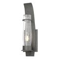 Hubbardton Forge Sea Coast 1 - Bulb Outdoor Armed Sconce Aluminum/Glass/Metal in Gray | 24.2 H x 6.2 W x 6.7 D in | Wayfair 304220-SKT-20-II0163