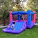 JumpOrange kids Dream Girl Bounce House Water Slide w/ Splash Pool for (with Blower) in Blue/Pink | 78 H x 108 W x 192 D in | Wayfair JOK-COP16