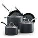 Cooks Standard 8-Piece Nonstick Hard Anodized Cookware Set, Black Non Stick/Hard-Anodized Aluminum in Brown/Gray | Wayfair 02709