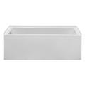 MTI Baths Basics® 59.5" Whirlpool Bathtub Acrylic in White | 19 H x 59.5 W in | Wayfair MBWISC6036A-WH-RH