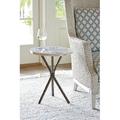 Tommy Bahama Home Ocean Breeze Sand Dollar End Table Metal in Blue/Brown/White | 22 H x 18 W x 18 D in | Wayfair 570-956