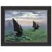 Vault W Artwork Fishing Boats at Sea, 1868 by Claude Monet Framed Painting Print Canvas in Black/Green/Indigo | 37.75 H x 48.25 W x 1 D in | Wayfair